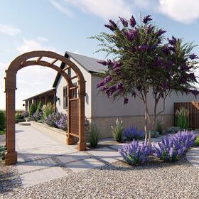 Mediterranean front yard landscape design